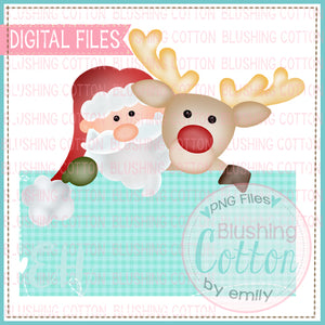 Santa and Rudolph Friends with Name Plate Design   BCEH
