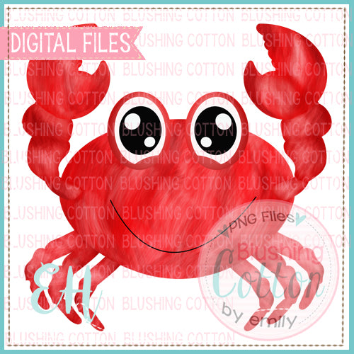 Splashed Smiley Crab Watercolor PNG Design    BCEH