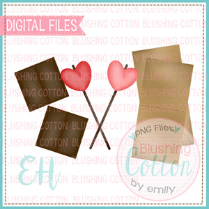 Valentine Smores Watercolor PNG Design    BCEH