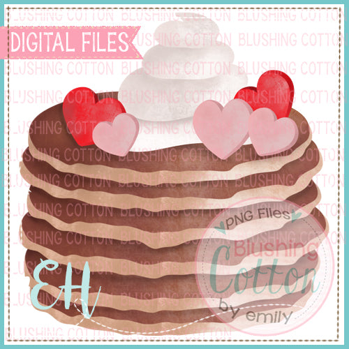Valentine Pancakes PNG Watercolor Design   BCEH