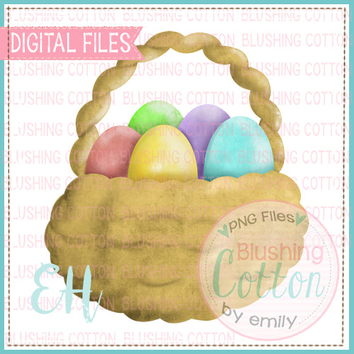 Wobbly Easter Basket PNG Watercolor Design   BCEH