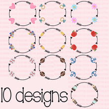 Load image into Gallery viewer, CIRCLE ARROW SET OF 10 WATERCOLOR DESIGNS BCEH