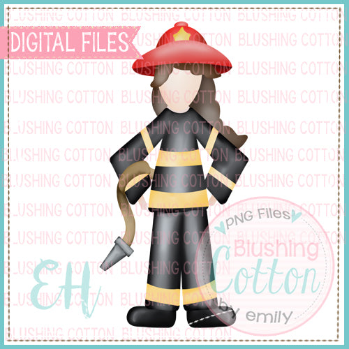 Fire Person With Brunette Hair Design  BCEH