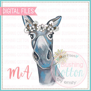DONKEY WITH COTTON CROWN HOLDING FLOWER DESIGN  BCMA