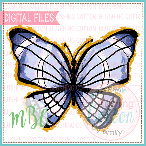 Blue Gold Graceful Butterfly Design   BCMBC