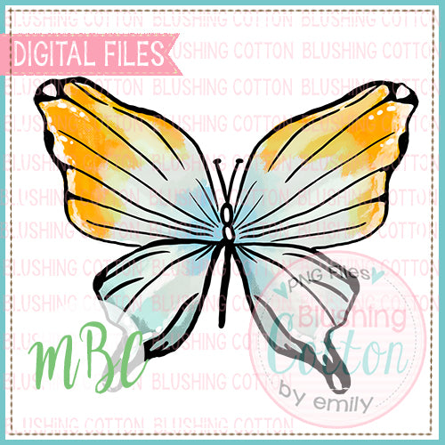 Blue Orange Happy Butterfly Design   BCMBC