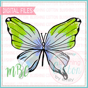 Blue Green Happy Butterfly Design  BCMBC