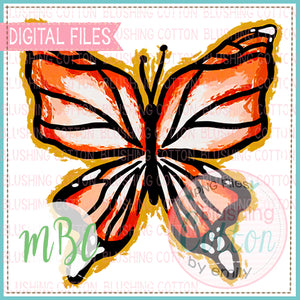 Orange Gold Beautiful Butterfly Design   BCMBC