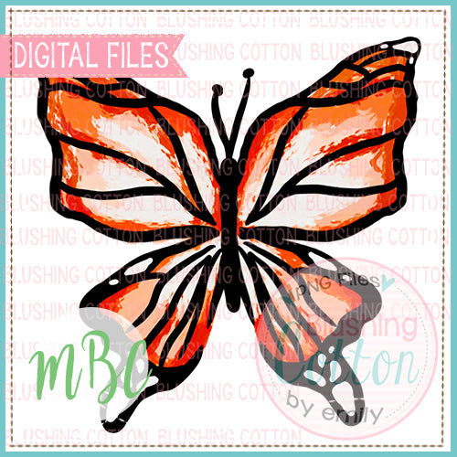 Orange Beautiful Butterfly Design  BCMBC