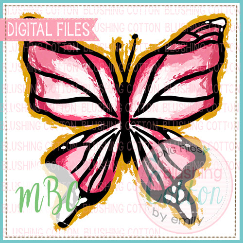 Pink Gold Beautiful Butterfly Design   BCMBC