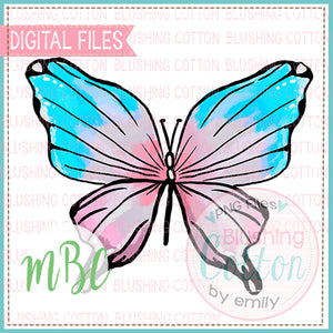 Pink Blue Happy Butterfly Design   BCMBC