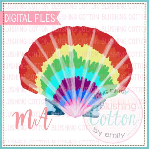 RAINBOW SEA SHELL WATERCOLOR DESIGN BCMA